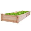 Wooden Raised Garden Bed - 8x2ft