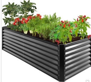 Best Choice Products 8x4x2ft Outdoor Metal Raised GardenBed, Planter Box for Vegetables, Flowers, Herbs, Like New, Retail - $159.99