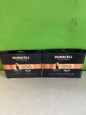 Duracell, Optimum, AAA Batteries, 18 PK, LOT of 2, New, Retail - $15.70 Each