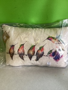 Demdaco Peewee Friends Watercolor White 17x 10 CottonLumbar Throw Pillow, New, Retail - $38.46