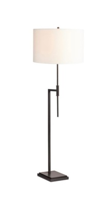 Atticus Metal 48.5" Floor Lamp, Bronze with Ivory Shade, Like New, Retail - $349