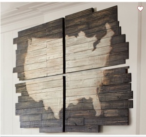 Pottery Barn,Planked Pine Panels USA Wall Art, Like New, Retail - $399