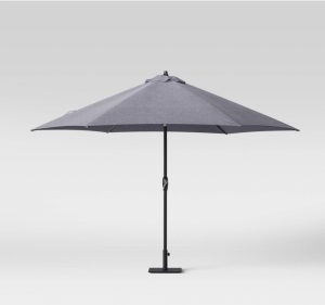 10' DuraSeason Fabric Patio Market Umbrella Charcoal Gray- Threshold, Like New, Retail - $90
