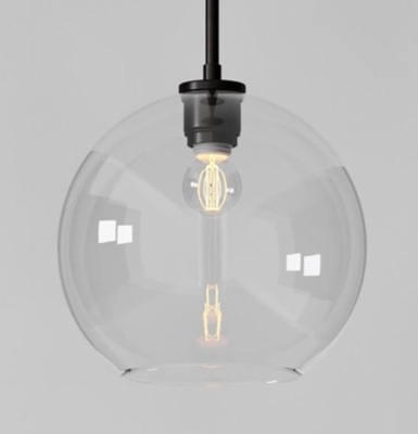 West Elm, Sculptural Glass Shade, Medium Globe, Clear, Like New, Retail - $139
