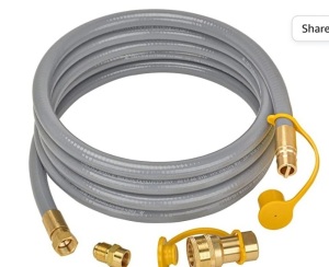 only fire 12Ft Natural Gas Hose with Ouick Connect FittingsAssembly 3/8" Female to 1/2" Male Adapter for Fire Pit, OutdoorHeater and More NG/Propane Appliance, Like New, Retail - $32.99