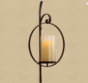 Pottery Barn ,Artisanal Circular Wall-Mount Candle Sconce, Iron, Like New, Retail - $89