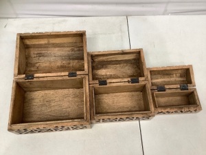 Lot of (3) Wooden Boxes, Appears New