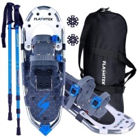 FLASHTEK Lightweight Aluminum Terrain Snow Shoes for Hiking and Heel Lift Riser for Mountaineering with Trekking Poles and Carrying Tote Bag - Appears New&nbsp;