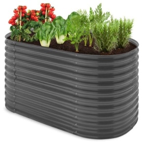 Raised Oval Garden Bed, Customizable Elevated Outdoor Metal Planter - 63in, Appears New