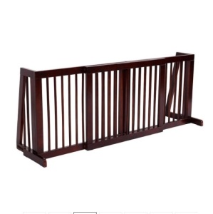 Folding Adjustable Free Standing 3 Panel Wood Fence, Appears New, Retail $178.02