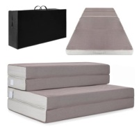 Folding Portable Mattress Topper w/ Plush Foam - 4in, Full
