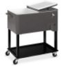 Portable Rolling Cooler Cart w/ Bottle Opener, Catch Tray - 80qt, Gray