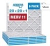 Aerostar 20x20x1 MERV 11&nbsp;MERV 11&nbsp;Pleated Air Filter, AC Furnace AirFilter, 6 Pack (Actual Size: 19&nbsp;3/4"x 19 3/4" x 3/4"), New, Retail - $45