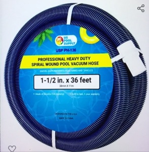 U.S. Pool Supply 1-1/2" x 36 Foot Professional Heavy DutySpiral Wound Swimming Pool Vacuum Hose with Swivel Cuff, Like New, Retail - $49.99