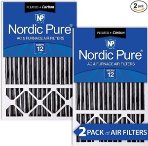 Nordic Pure 16x25x5 MERV 12 Plus Carbon Honeywell ACFurnace Air Filters 2 Pack, Like New, Retail - $71