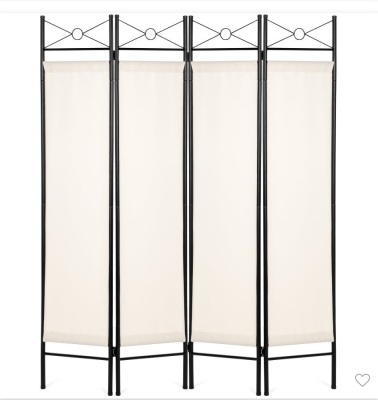 Best Choice Products 6ft 4-Panel Folding Privacy Screen RoomDivider Decoration Accent w/ Steel Frame - White, Like New, Retail - $59.99