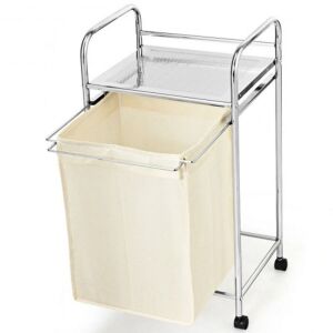 Laundry Hamper Cart with Shelf