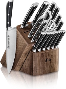 Cangshan TS Series 1020885 Swedish Sandvik 14C28N Steel Forged 17-Piece Knife Block Set, Walnut. Appears New. $475 Retail Value