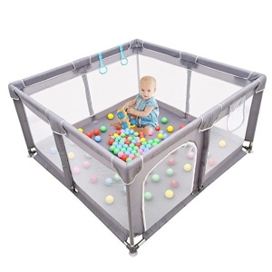 Baby Playpen , Baby Playard, Playpen for Babies with GateLIAMST Indoor & Outdoor Playard for Kids Activity Center,LIAMST Sturdy Safety Play Yard with Soft Breathable Mesh, Like New, retail - $79.98
