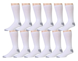 12 Pairs of Mens Crew Socks, Cotton, Basic, Athletic SportsSocks Pack, LOT of 4, New, Retail - $19.99