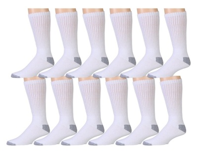 12 Pairs of Mens Crew Socks, Cotton, Basic, Athletic SportsSocks Pack, LOT of 4, New, Retail - $19.99