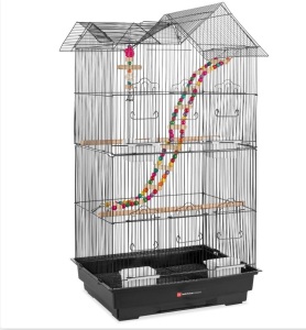 Best Choice Products 36in Indoor/Outdoor Iron Bird Cage forParrot, Lovebird w/ Removable Tray, 4 Feeders, 2 Toys, Like New, Retail - $64.99
