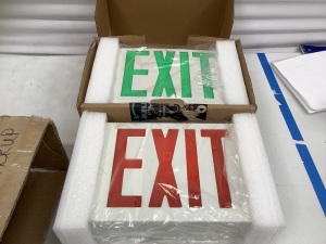 Lot of (4) Exit Signs, Untested, E-Comm Return