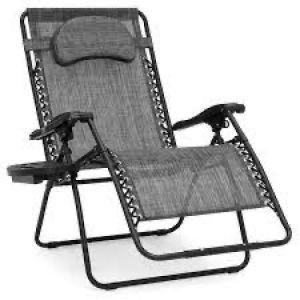 Oversized Reclining Zero Gravity Chair Lounger w/ Cup Holder, Pillow