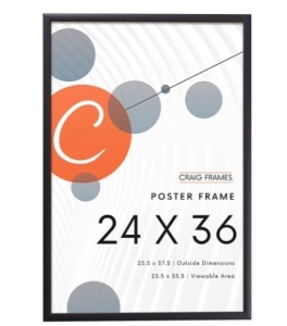 Craig Frames 1WB3BK 24 by 36- Inch Picture Frame, Smooth WrapFinish, 1-Inch Wide, Black, Like New, Retail - $39.99