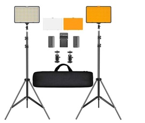 Samtian, LED Video Light Kit, 79" Adjustable Light Stand, 2-Pack Dimmable Photography Lighting with Carrying bag, LED panel, Like New, Retail - $126.63