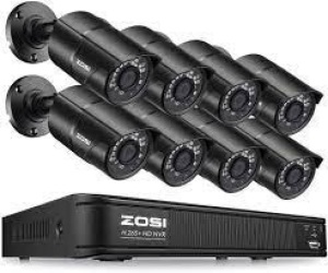 ZOSI 8CH Security Camera System with 8 Bullet Cameras - New