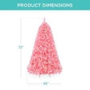 Pre-Lit Artificial Christmas Tree w/ 947 Tips, 350 Lights, Metal Stand - 6ft