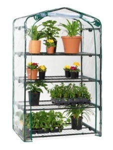 4-Tier Mini Portable Indoor Outdoor Greenhouse w/ Steel Shelves - 40in