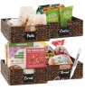 Set of 4 Water Hyacinth Pantry Baskets w/ Chalkboard, Chalk Marker