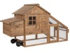 Mobile Wood Chicken Coop Tractor w/ Wheels, 2 Doors, Nest Box - 70in