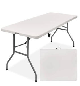 6ft Portable Folding Plastic Dining Table w/ Handle, Lock