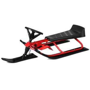 Kids Snow Sled with Steering Wheel and Double Brakes