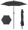 Outdoor Market Patio Umbrella w/ Push Button Tilt, Crank Lift - 7.5ft, Gray