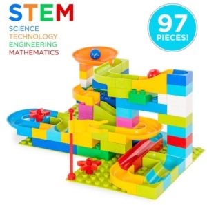 97-Piece Kids Create Your Own Marble Maze Run Racetrack Puzzle Game Set