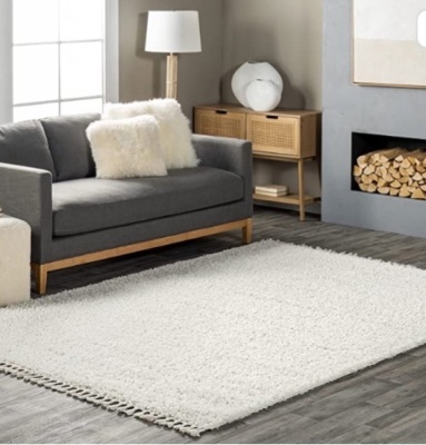 nuLOOM Neva Plush Shag Area Rug, 7' 10'x 10' 10", Ivory, Like New, retail - $134.73