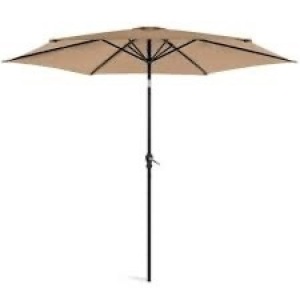 Outdoor Steel Market Patio Umbrella Decoration w/ Tilt, Crank Lift - 10ft