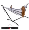 2-Person Brazilian-Style Double Hammock w/ Carrying Bag and Steel Stand, Like New, Retail - $79.99