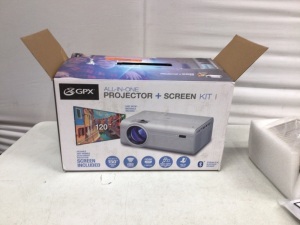 GPX All-In-One Projector & Screen Kit, Untested, E-Comm Return