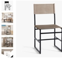 Pottery Barn, Hardy Leather Dining Chair,&nbsp;Bronze/Morrison Gray Leather, Like New, Retail - $449