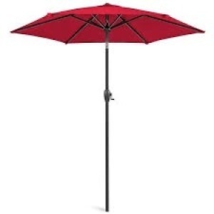 Outdoor Market Patio Umbrella w/ Push Button Tilt, Crank Lift - 7.5ft