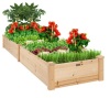 8x2ft Wooden Raised Garden Bed Planter for Garden, Lawn, Yard