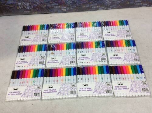 Lot of (12) Mr. Pen 12 pc Colorful Dry Erase Markers - Appear New 