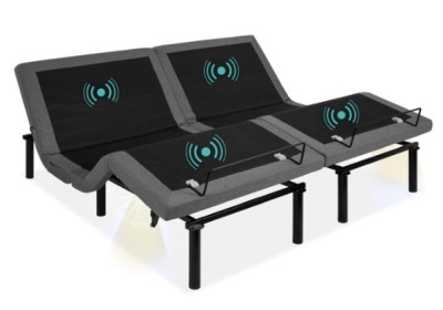 Adjustable Bed Base with Massage, Remote, USB Ports, Split King