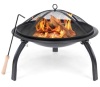 22in Fire Pit Bowl w/ Mesh Cover, Poker