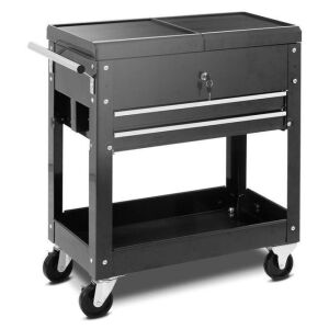 Rolling Mechanics Tool Cart Slide Top Utility Storage Cabinet Organizer 2 Drawer 